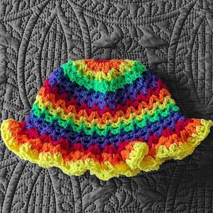 Crochet Handmade Pride Rainbow Bucket Hat